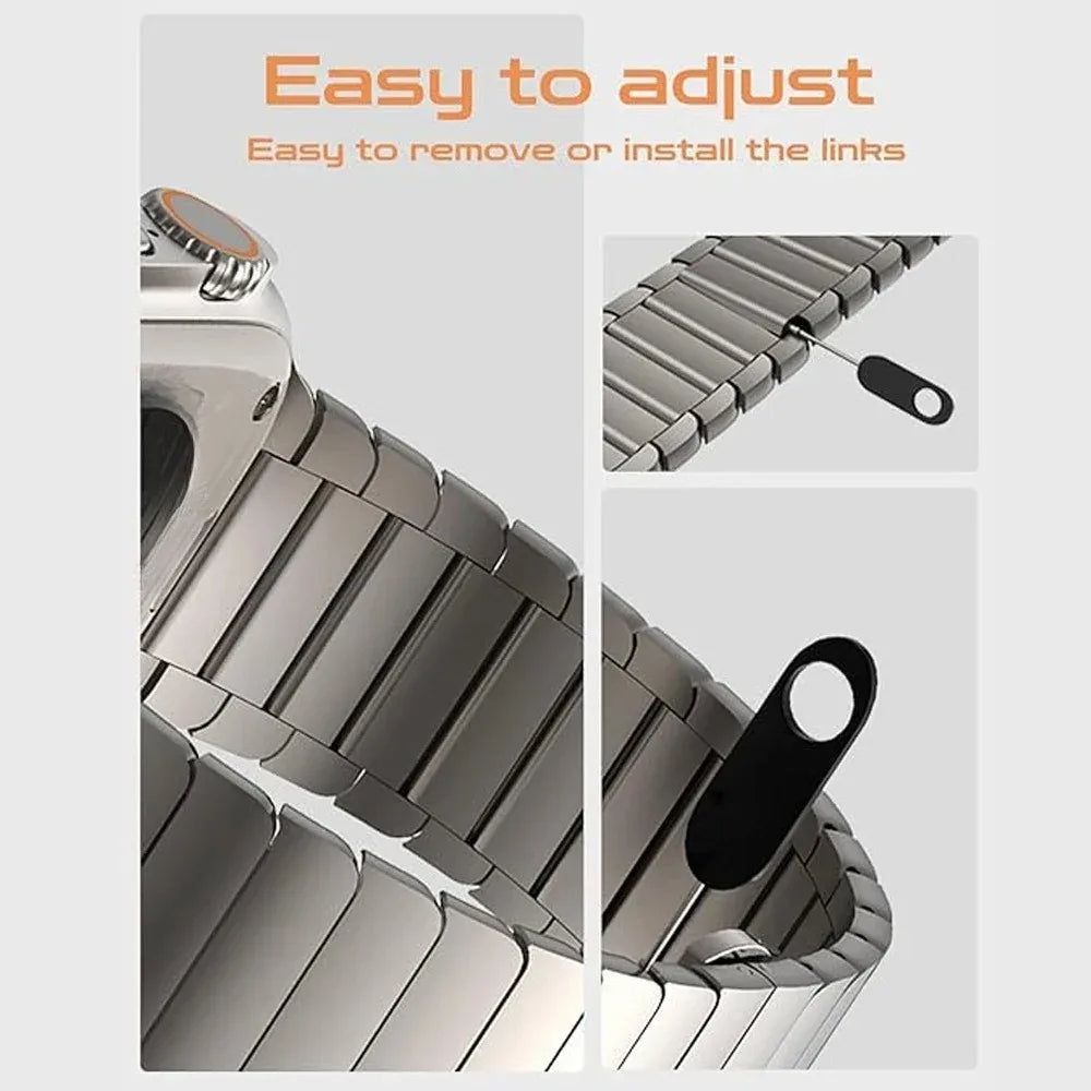 Renzo Stainless Steel Link Apple Watch Band