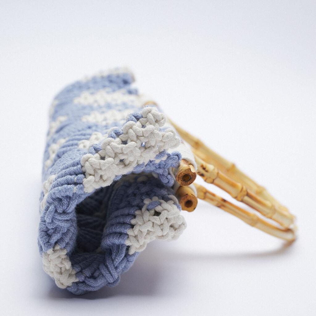 Heritage Macrame Bamboo Handle Bag