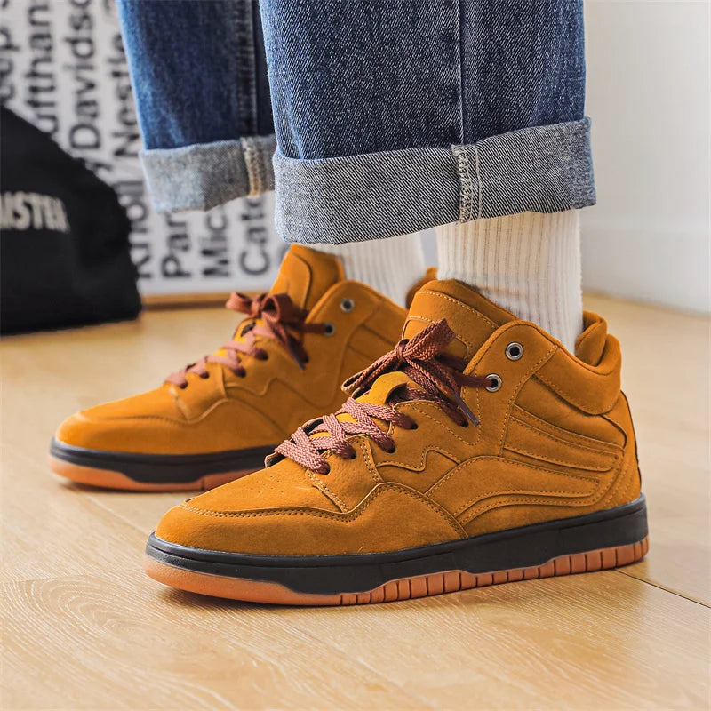 Henry Collins Mid-Top Leather Sneakers