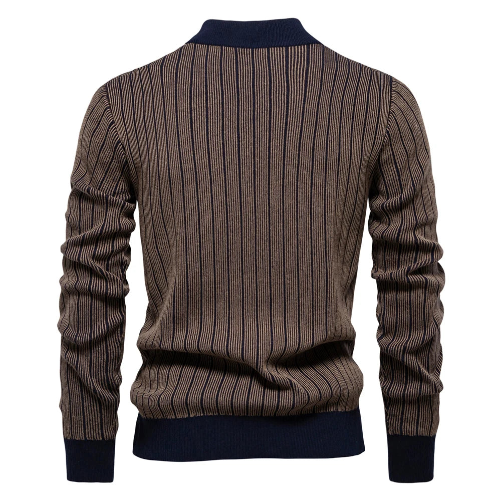 Ethan Cole Striped Cotton Sweater
