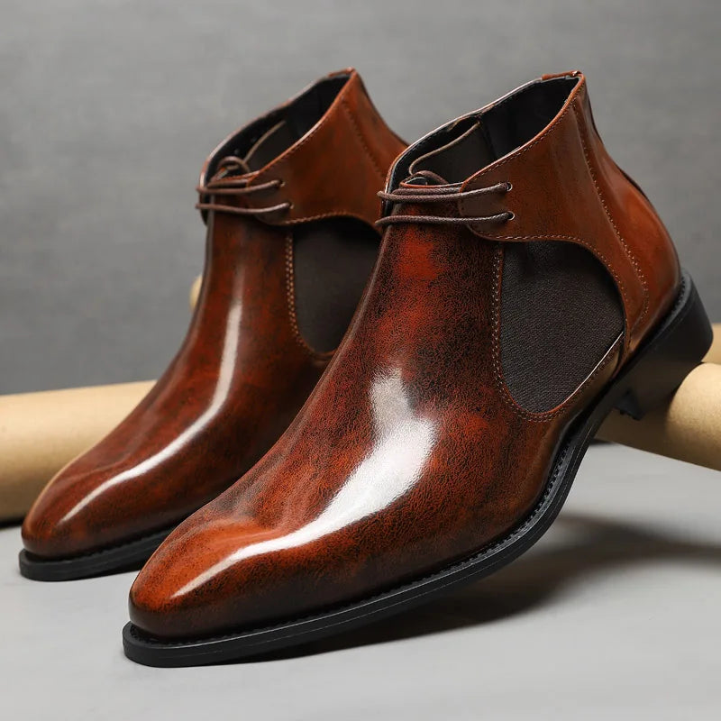 Ethan Cole Leather Chelsea Boots
