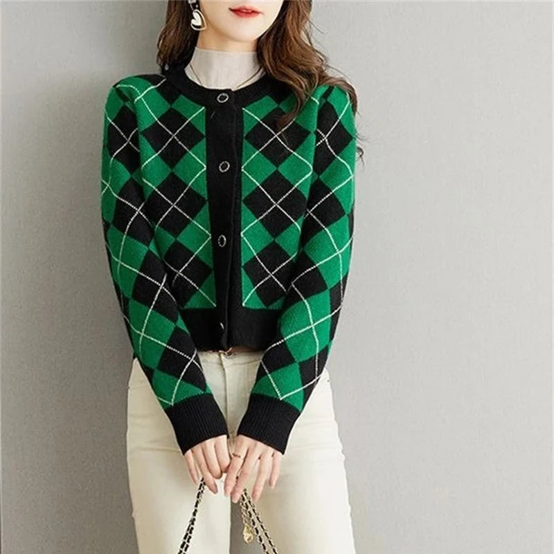 Clara Woods Argyle Cardigan