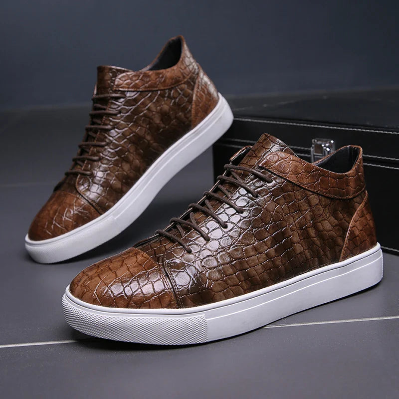 Montreal Croc-Embossed Sneakers