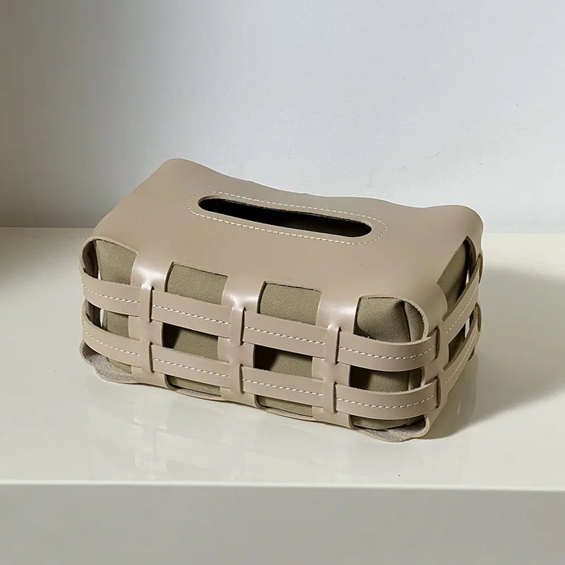 Cameron Leather Tissue Holder