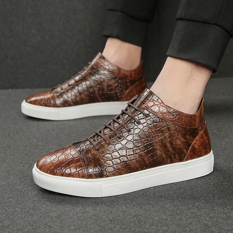 Montreal Croc-Embossed Sneakers