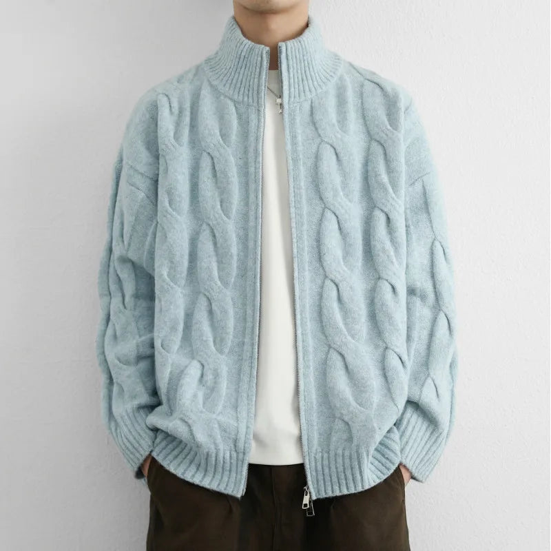 Jacob Mason Cable Zip Cardigan