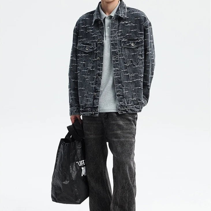Jackford Distressed Denim Jacket
