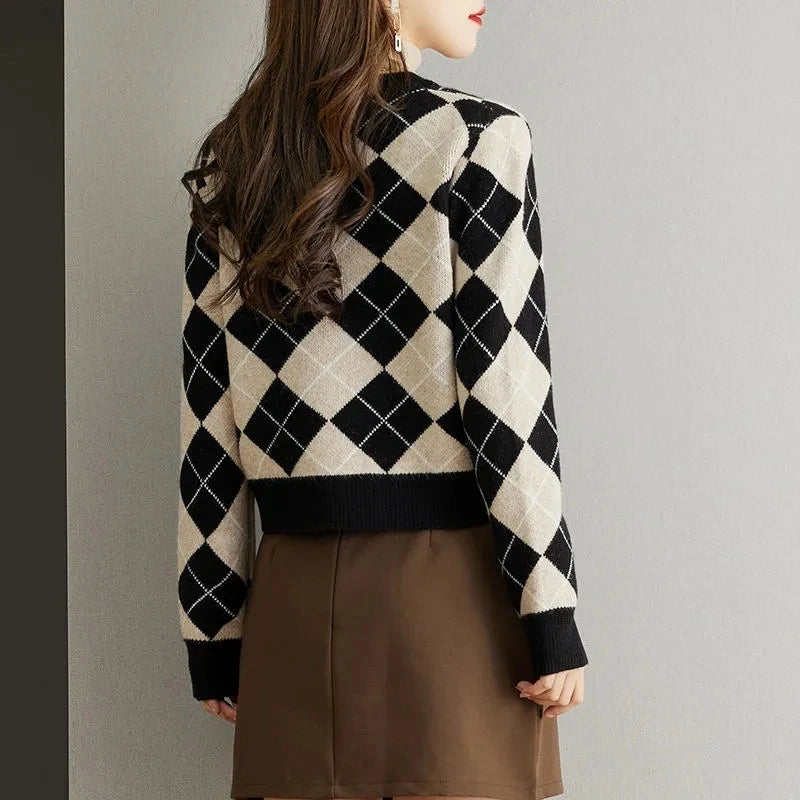 Clara Woods Argyle Cardigan