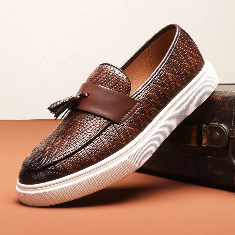 Lorenzo Don Embossed Leather Loafers
