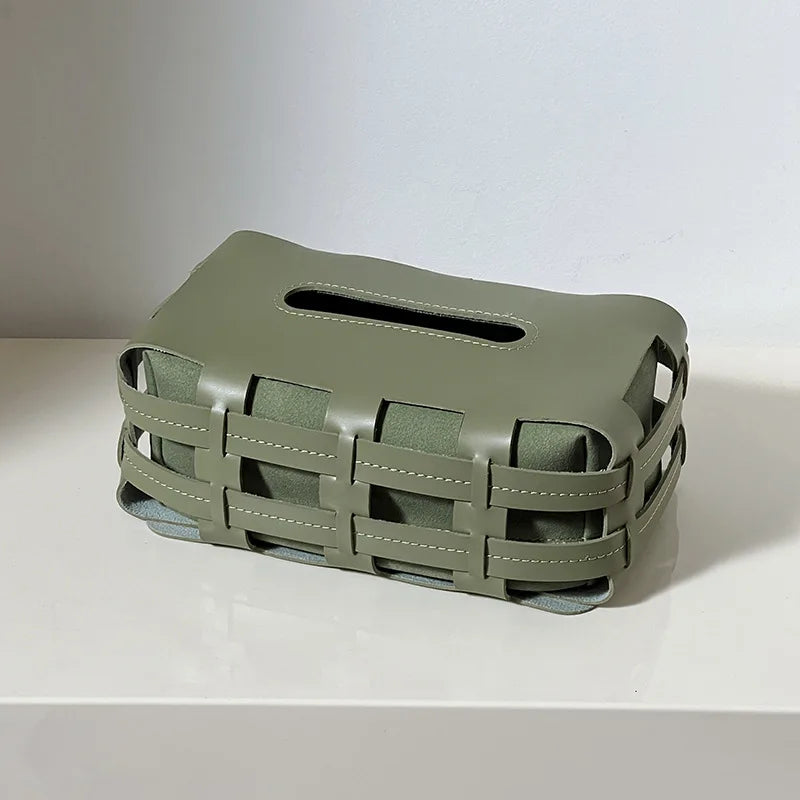 Cameron Leather Tissue Holder