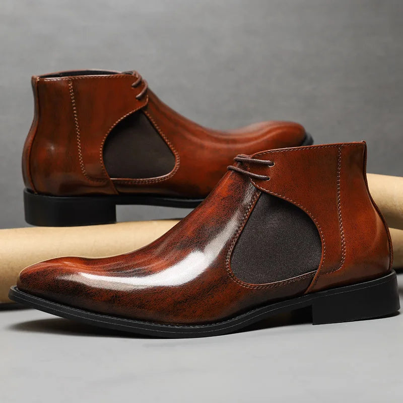Ethan Cole Leather Chelsea Boots