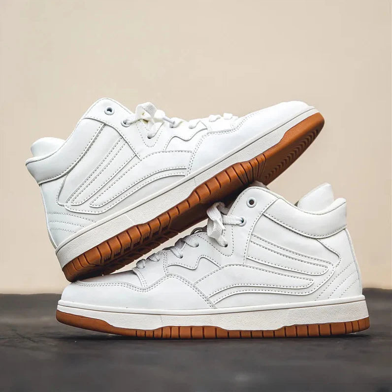 Henry Collins Mid-Top Leather Sneakers