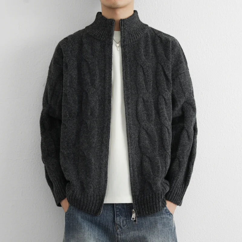 Jacob Mason Cable Zip Cardigan