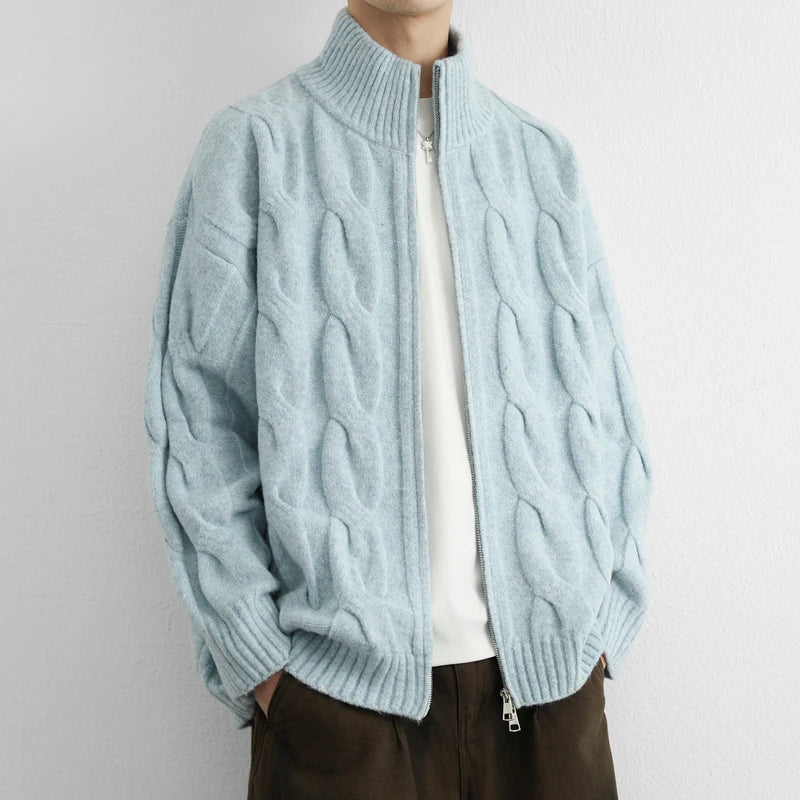 Jacob Mason Cable Zip Cardigan