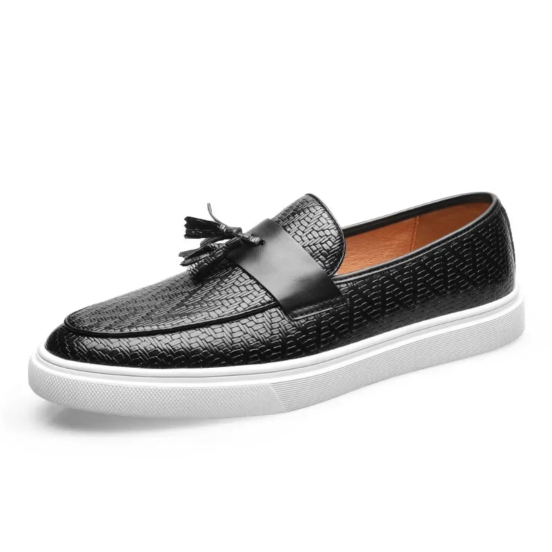 Lorenzo Don Embossed Leather Loafers