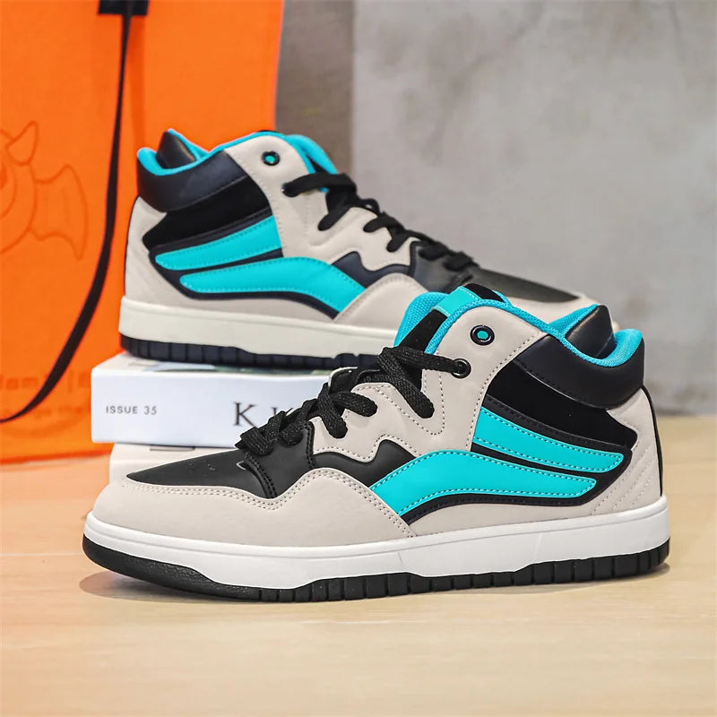 Henry Collins Mid-Top Leather Sneakers