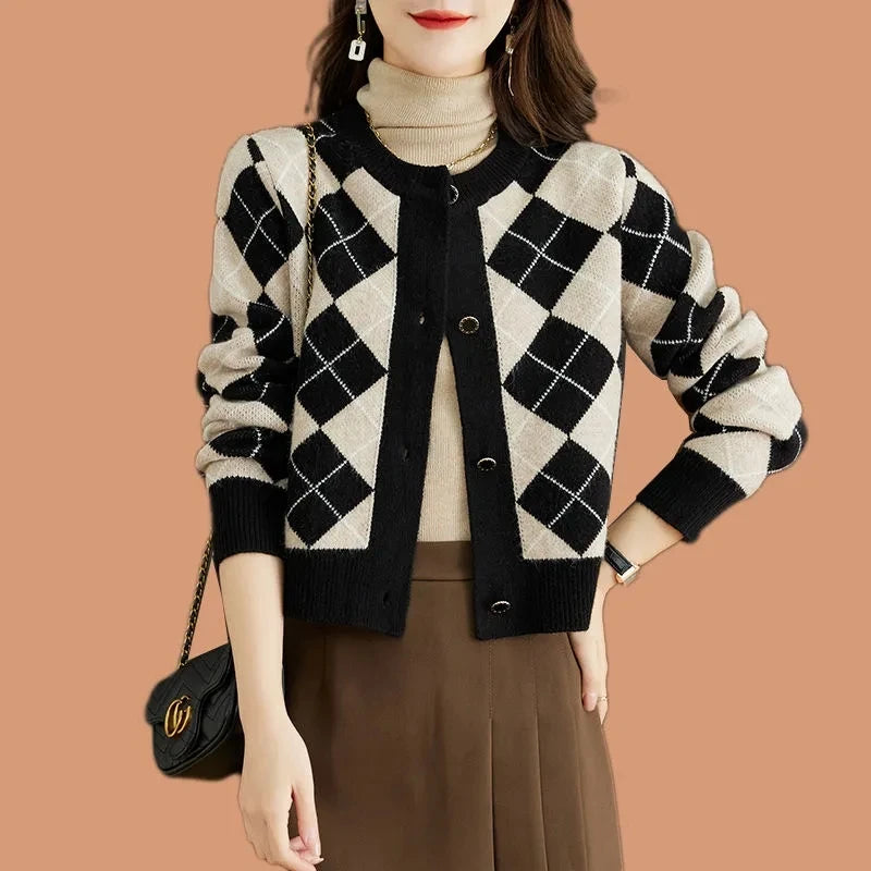 Clara Woods Argyle Cardigan