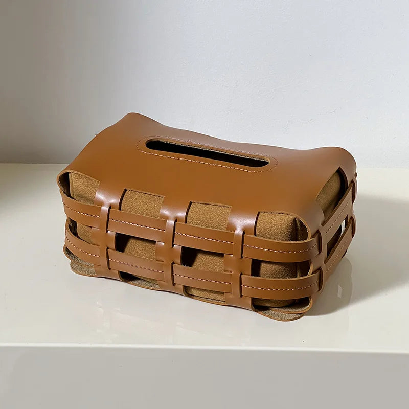 Cameron Leather Tissue Holder