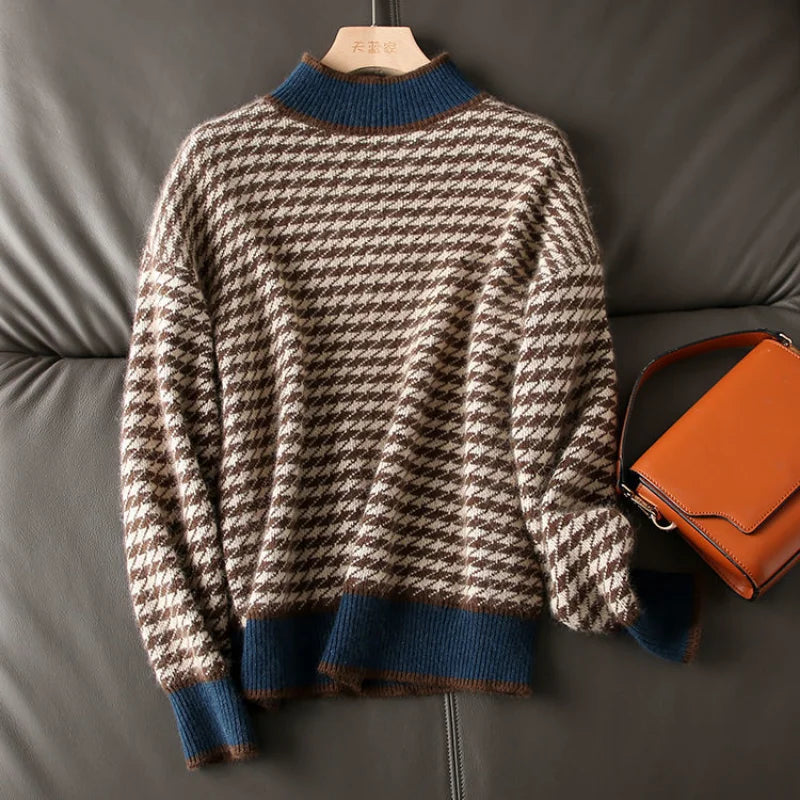 Montclair Houndstooth Wool Sweater