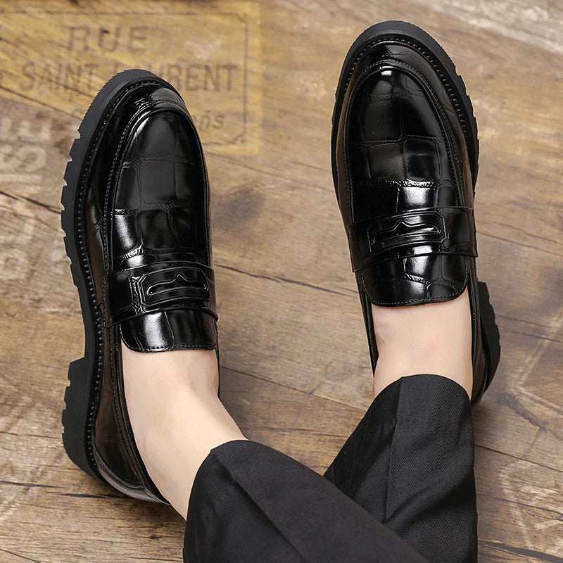 Jack Wellington Croc Leather Loafers