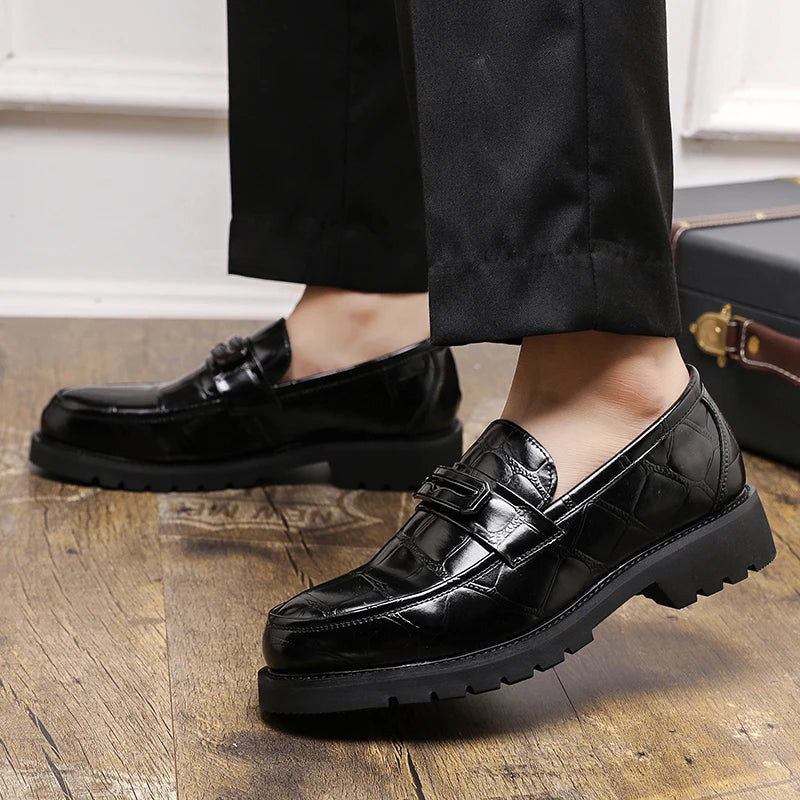 Jack Wellington Croc Leather Loafers