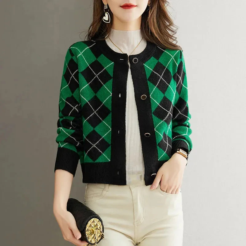 Clara Woods Argyle Cardigan