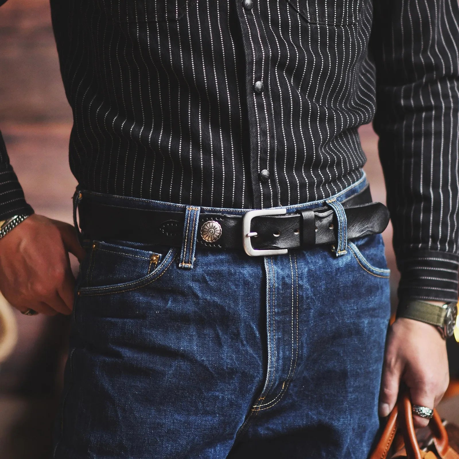Montreal Saddle Ridge Leather Belt