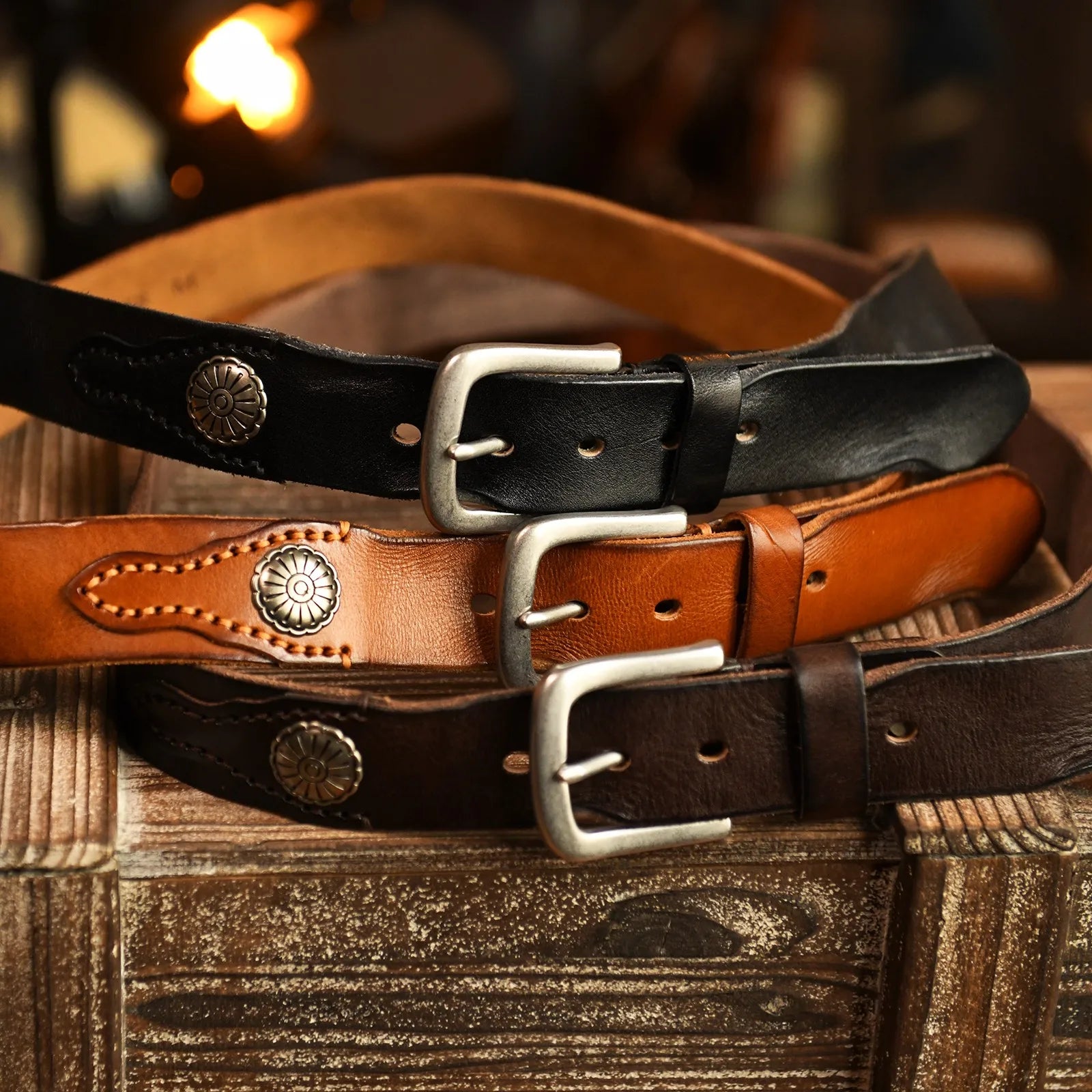 Montreal Saddle Ridge Leather Belt