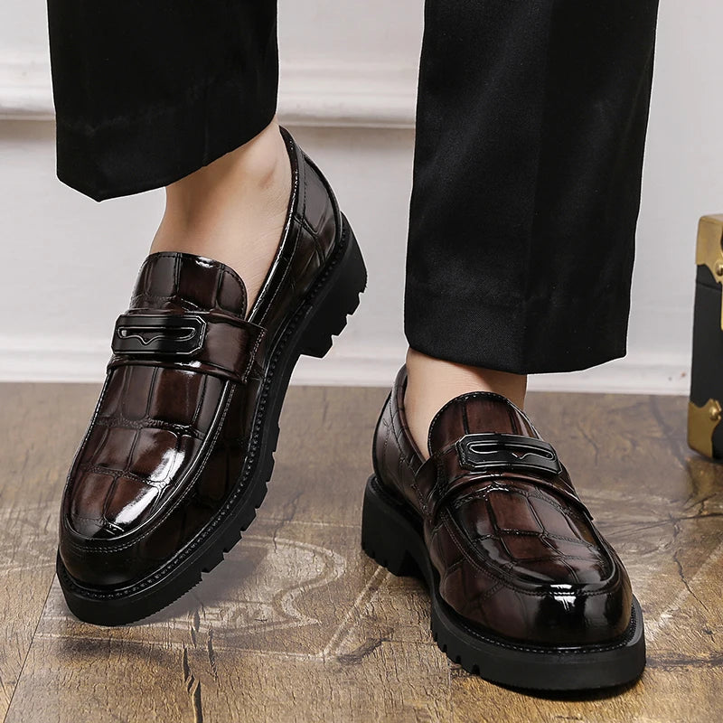 Jack Wellington Croc Leather Loafers