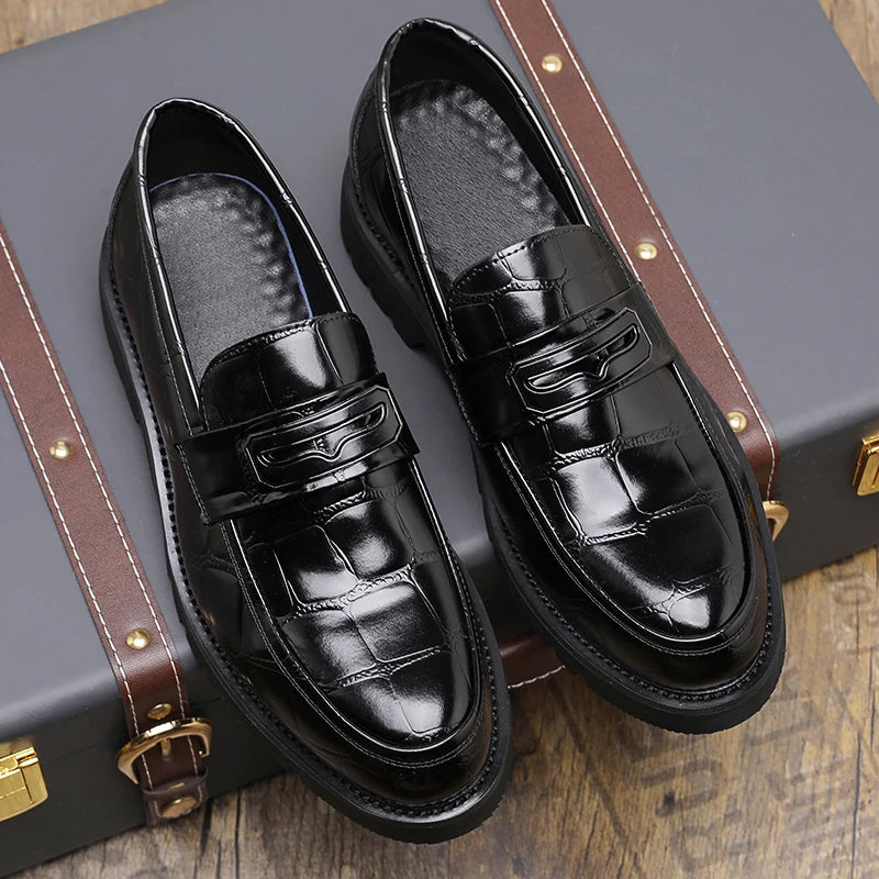 Jack Wellington Croc Leather Loafers