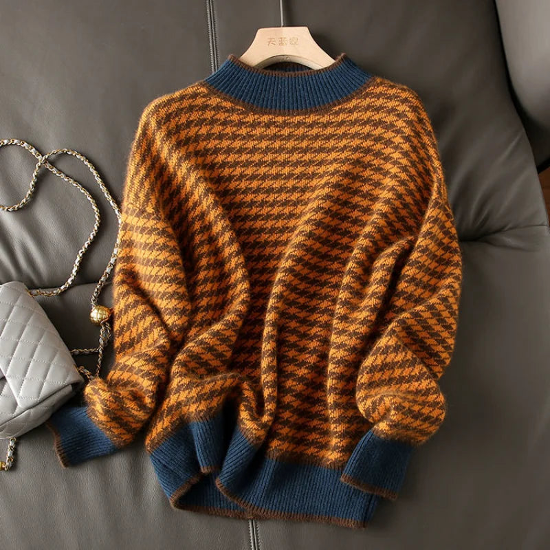Montclair Houndstooth Wool Sweater
