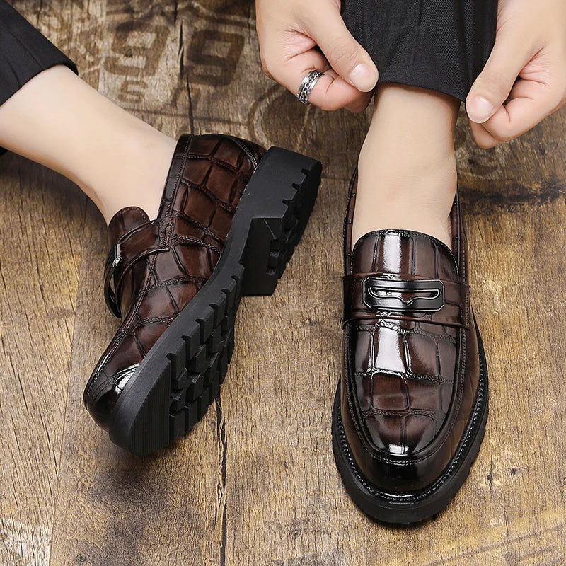 Jack Wellington Croc Leather Loafers