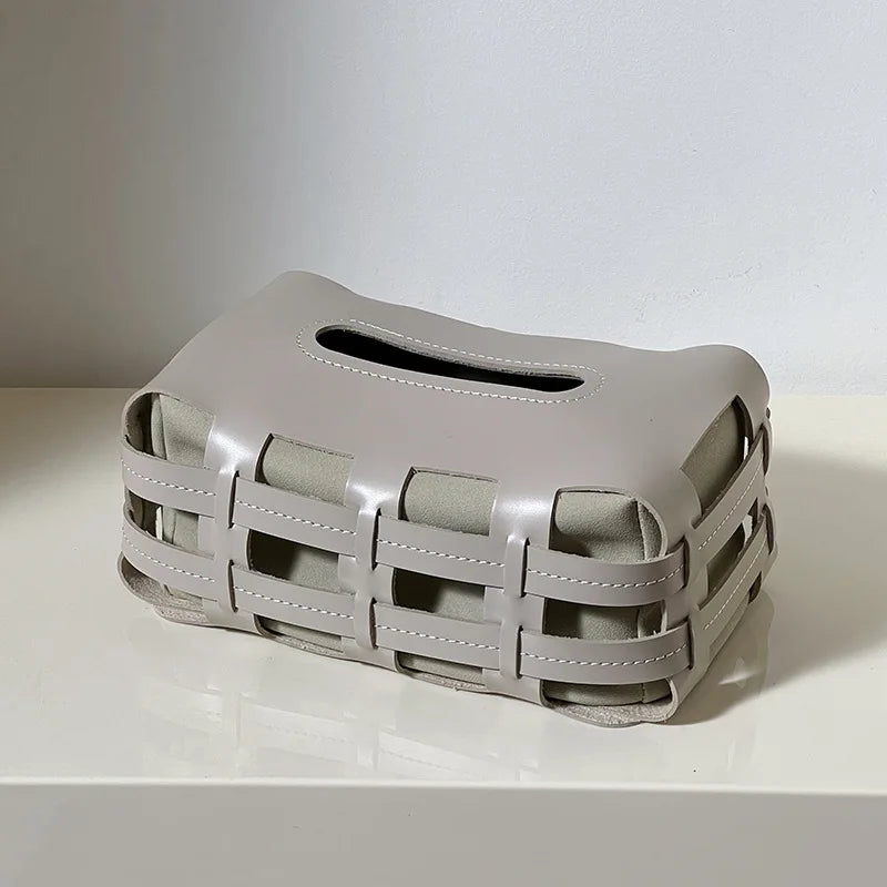Cameron Leather Tissue Holder