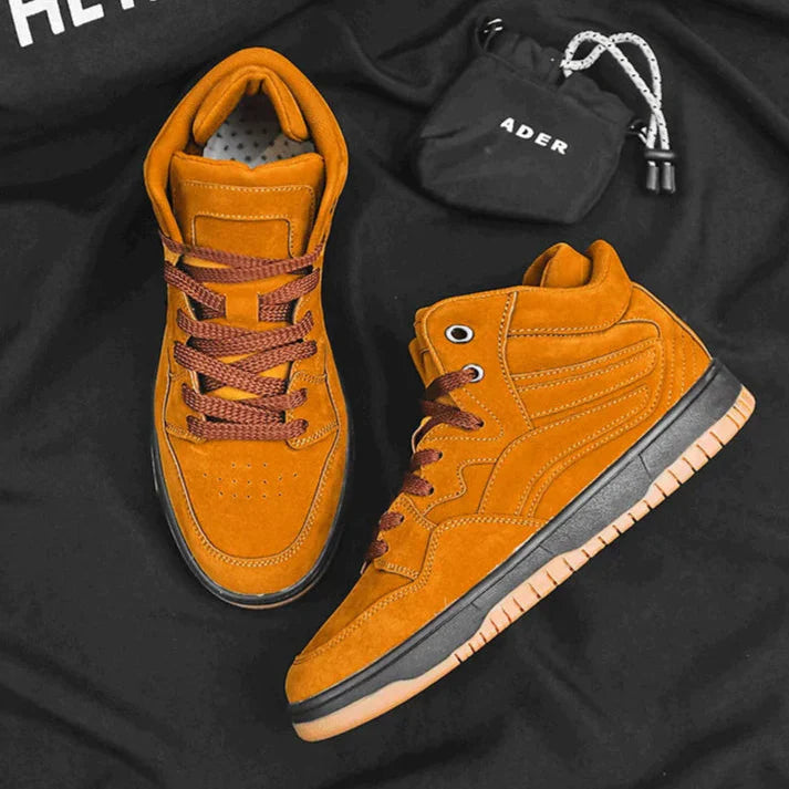 Henry Collins Mid-Top Leather Sneakers