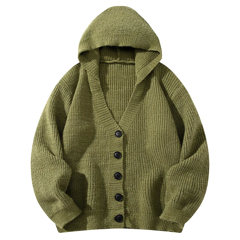 Montreal Hooded Wool Knit Cardigan
