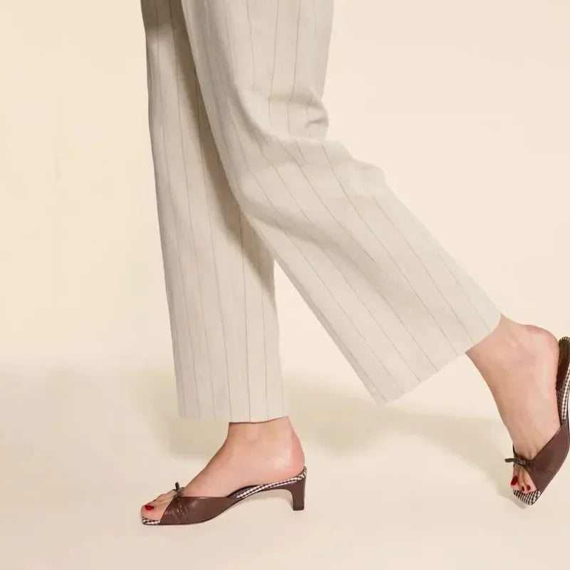 Audrey Stone Mule Heels