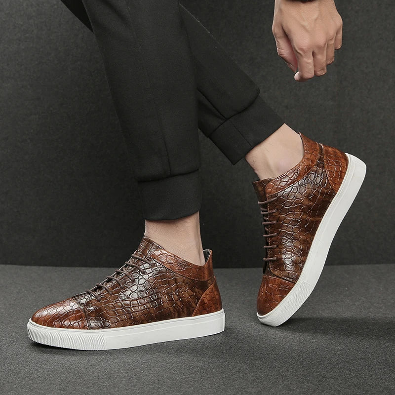 Montreal Croc-Embossed Sneakers