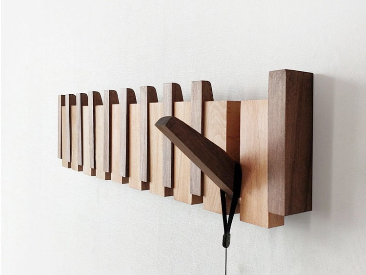 Artisan Wooden Piano Key Coat Rack