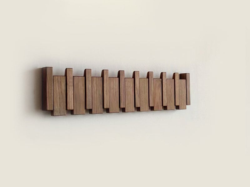 Artisan Wooden Piano Key Coat Rack
