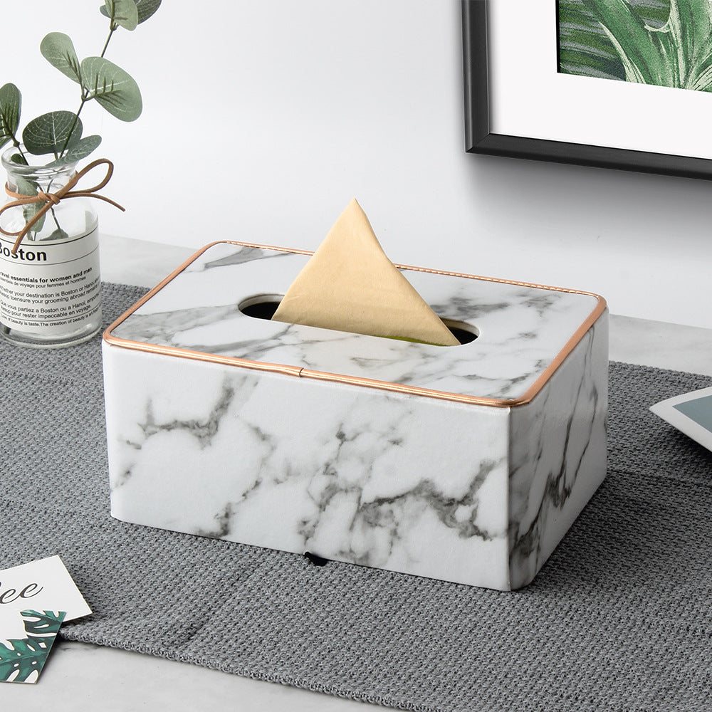 Craftsman Marble Tissue Box Holder