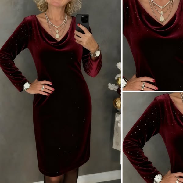 Ruby Drape Velvet Dress