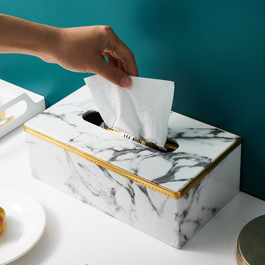 Craftsman Marble Tissue Box Holder