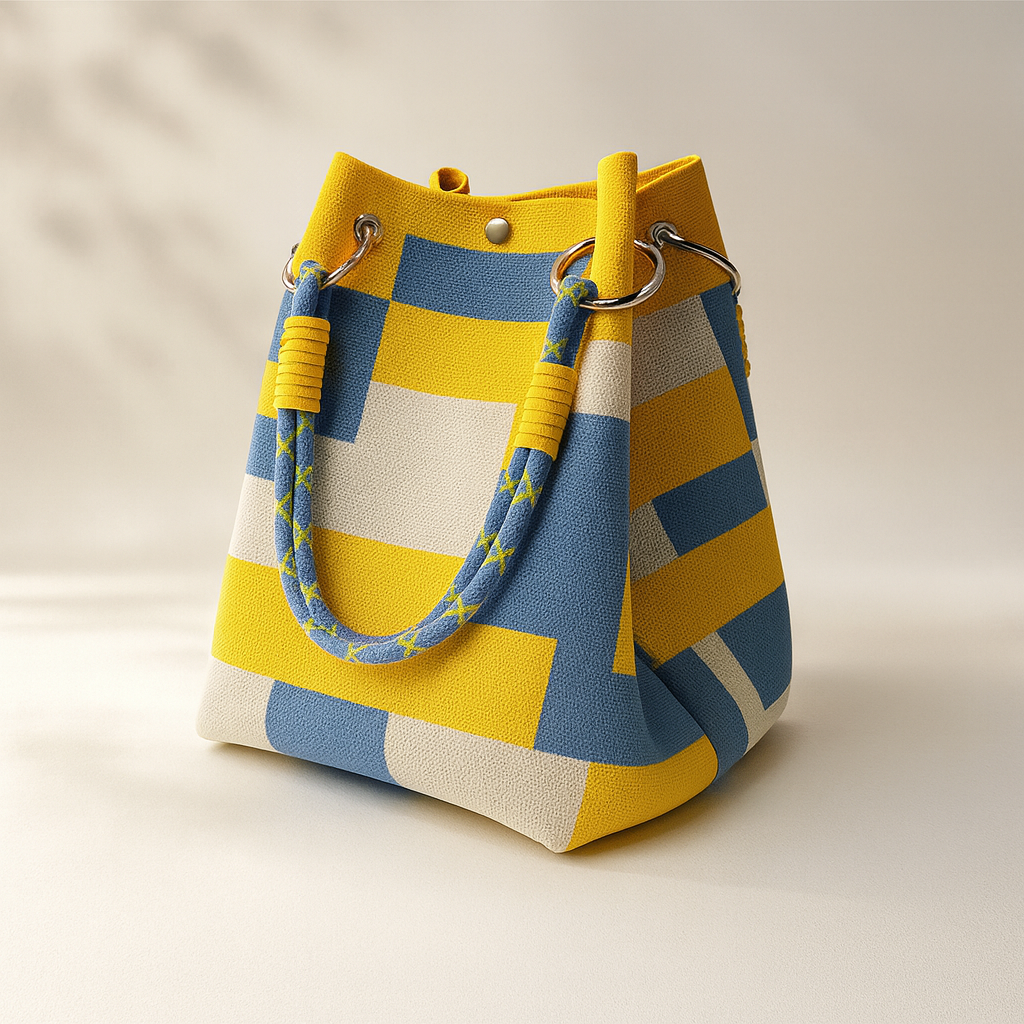 Violet Woven Bucket Bag