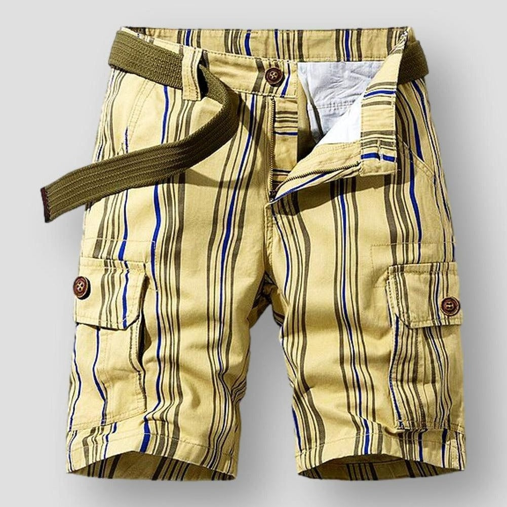 Moon Madrid Phoenix Modern Striped Cargo Shorts