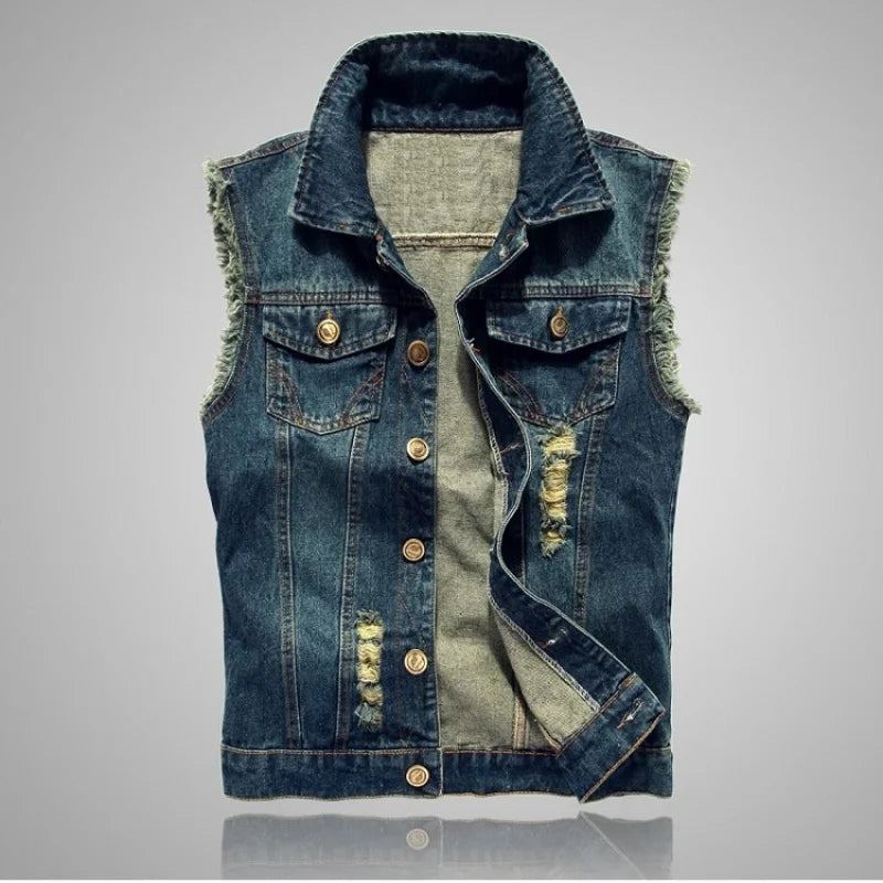 Tom Pierson Distressed Denim Vest