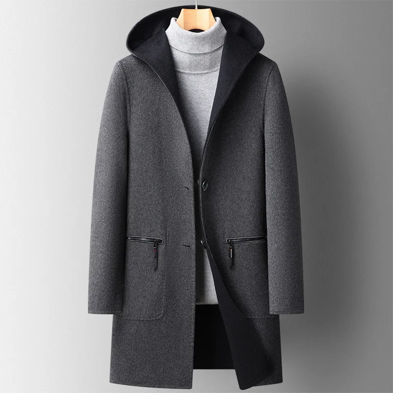 Massimo Wool Hooded Overcoat