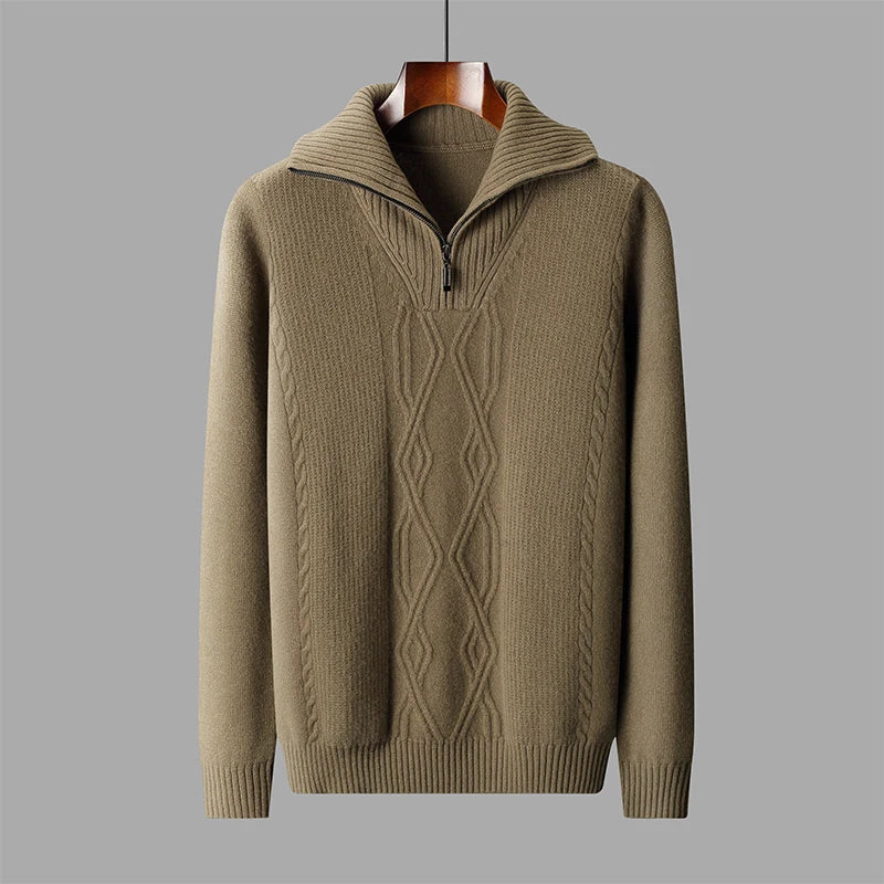 Graham Wells Half-Zip Wool Sweater