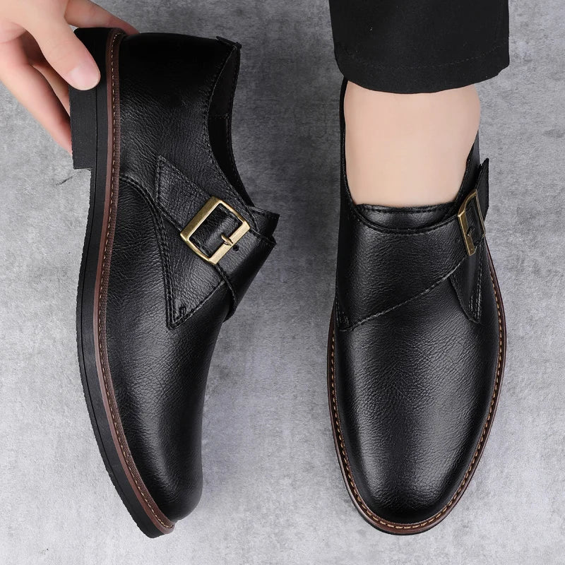 Marc Don Leather Monk Shoes