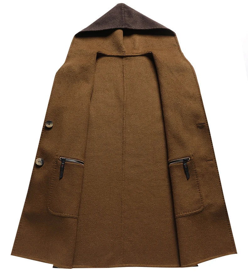 Massimo Wool Hooded Overcoat