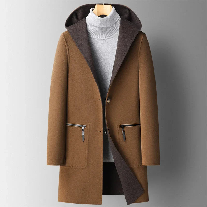 Massimo Wool Hooded Overcoat